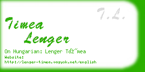 timea lenger business card